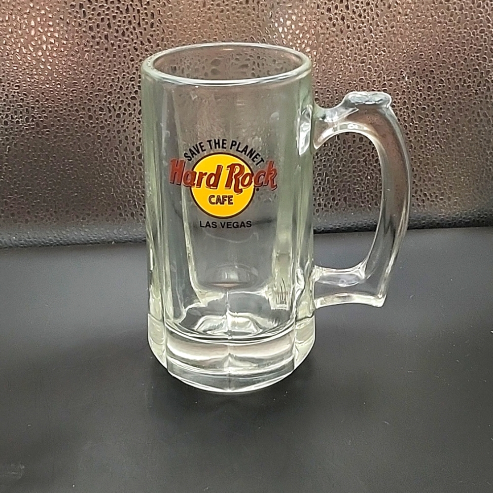 Vintage Hard Rock Cafe Las Vegas "Save the Planet" Heavy Glass Beer Mug